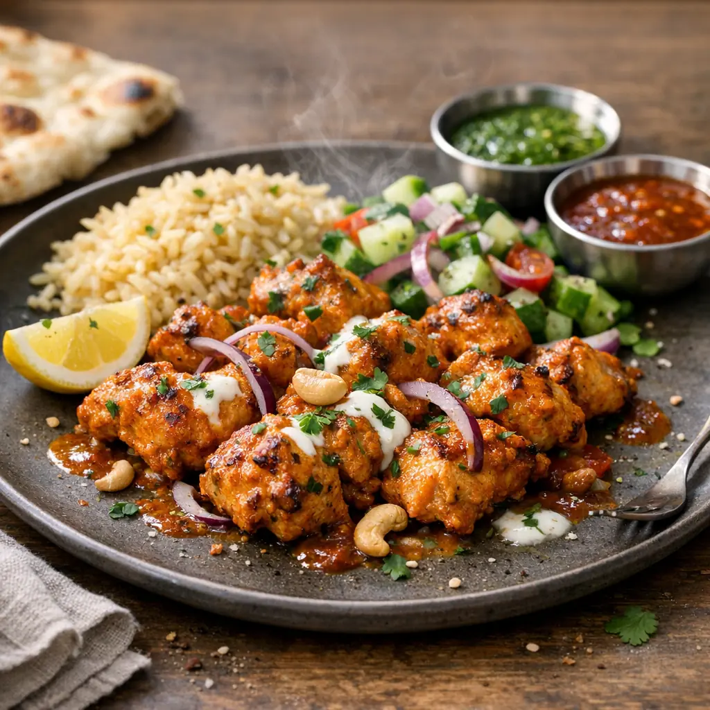 bouchées apéritives aux crevettes et curry dorées au four