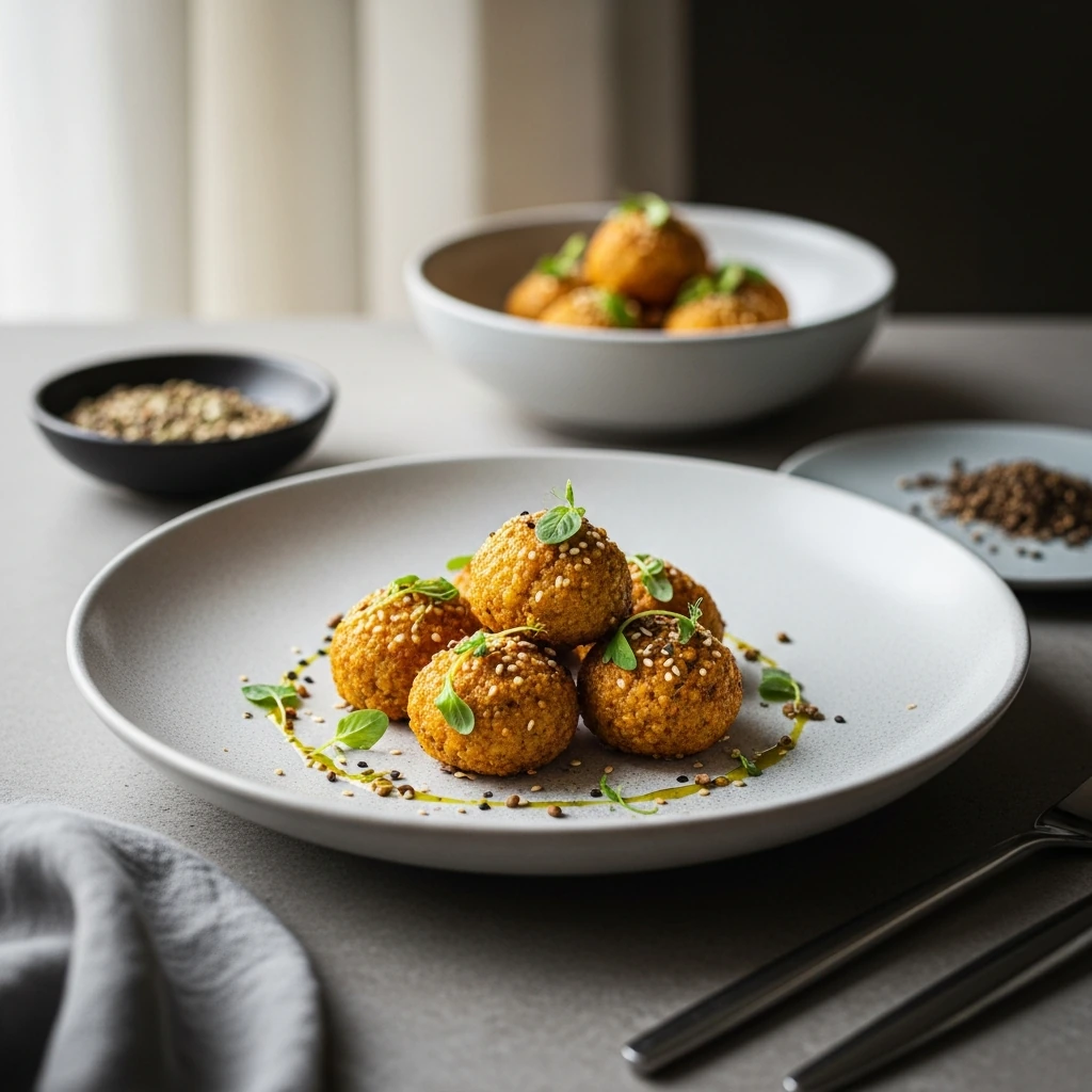 Petites bouchées dorées aux épices servies à l’apéritif