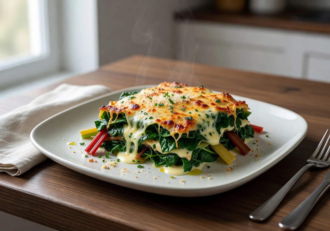 gratin de blettes fondant et doré au four