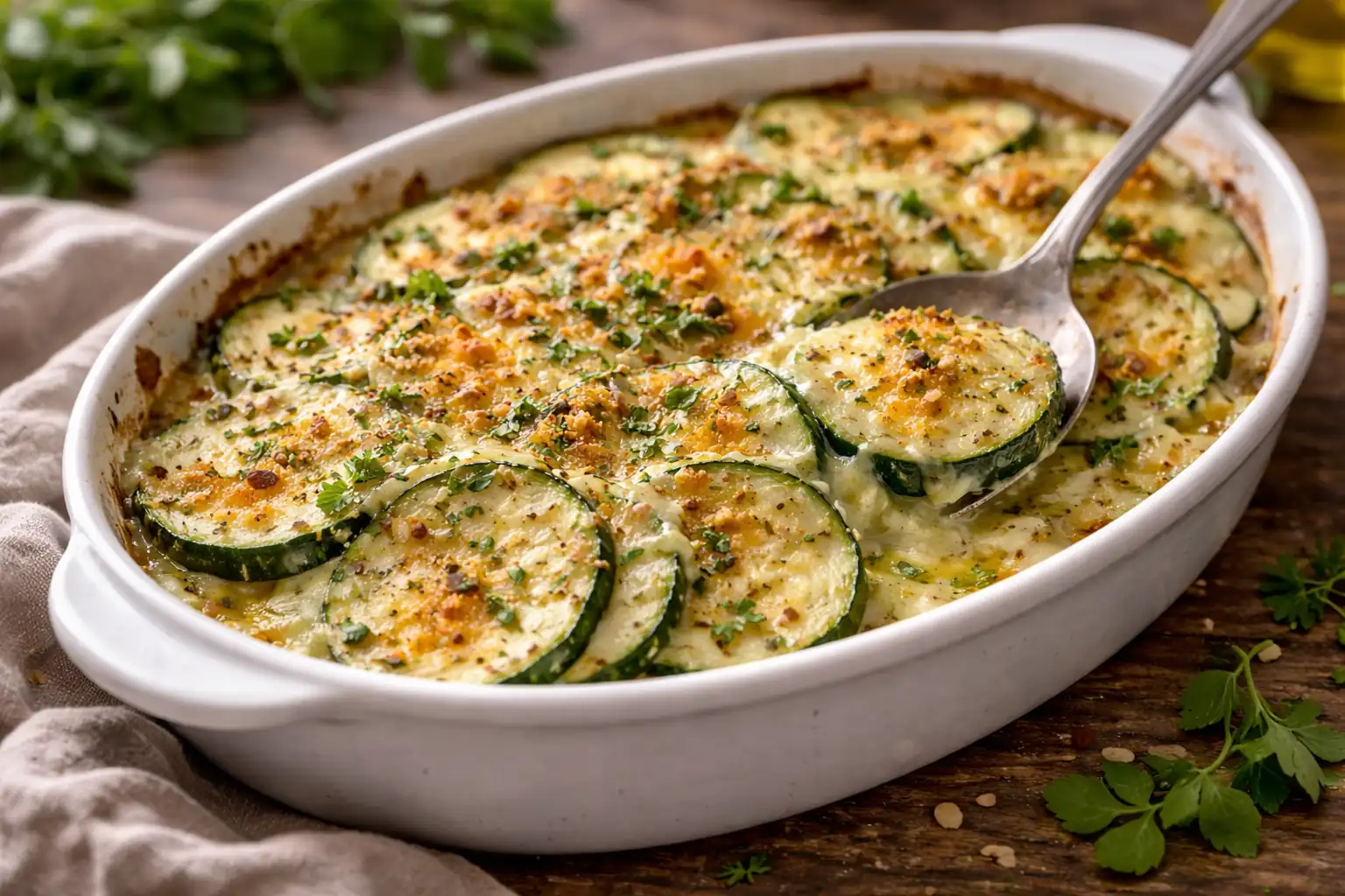 Gratin de courgettes express doré au four