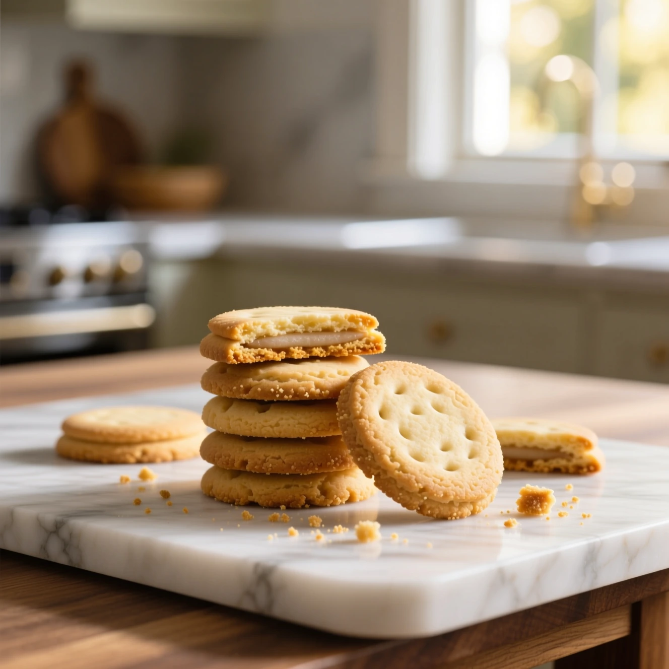 Sablés faciles dorés et croustillants sur une assiette