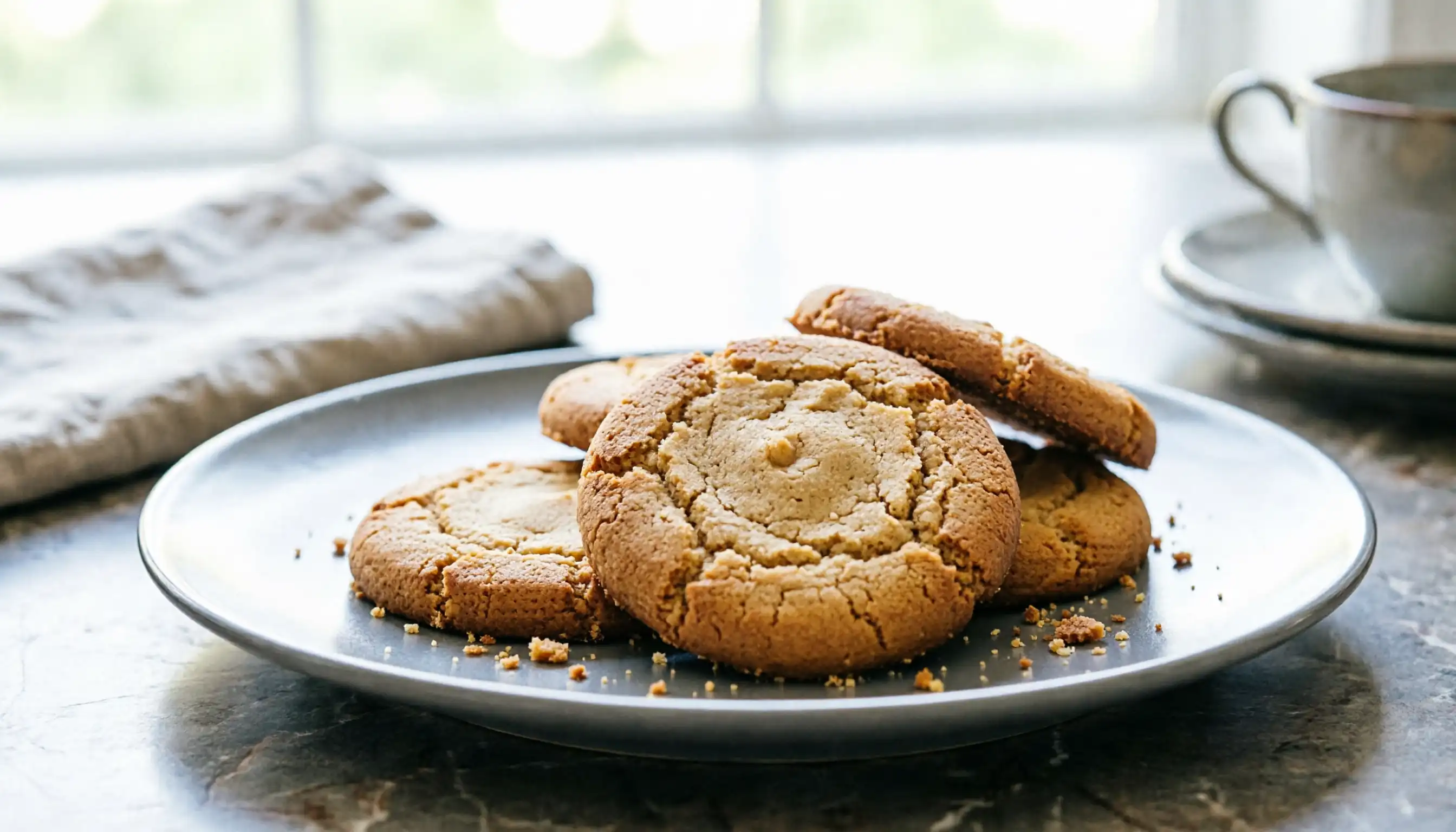 Sablés dorés maison disposés sur une assiette