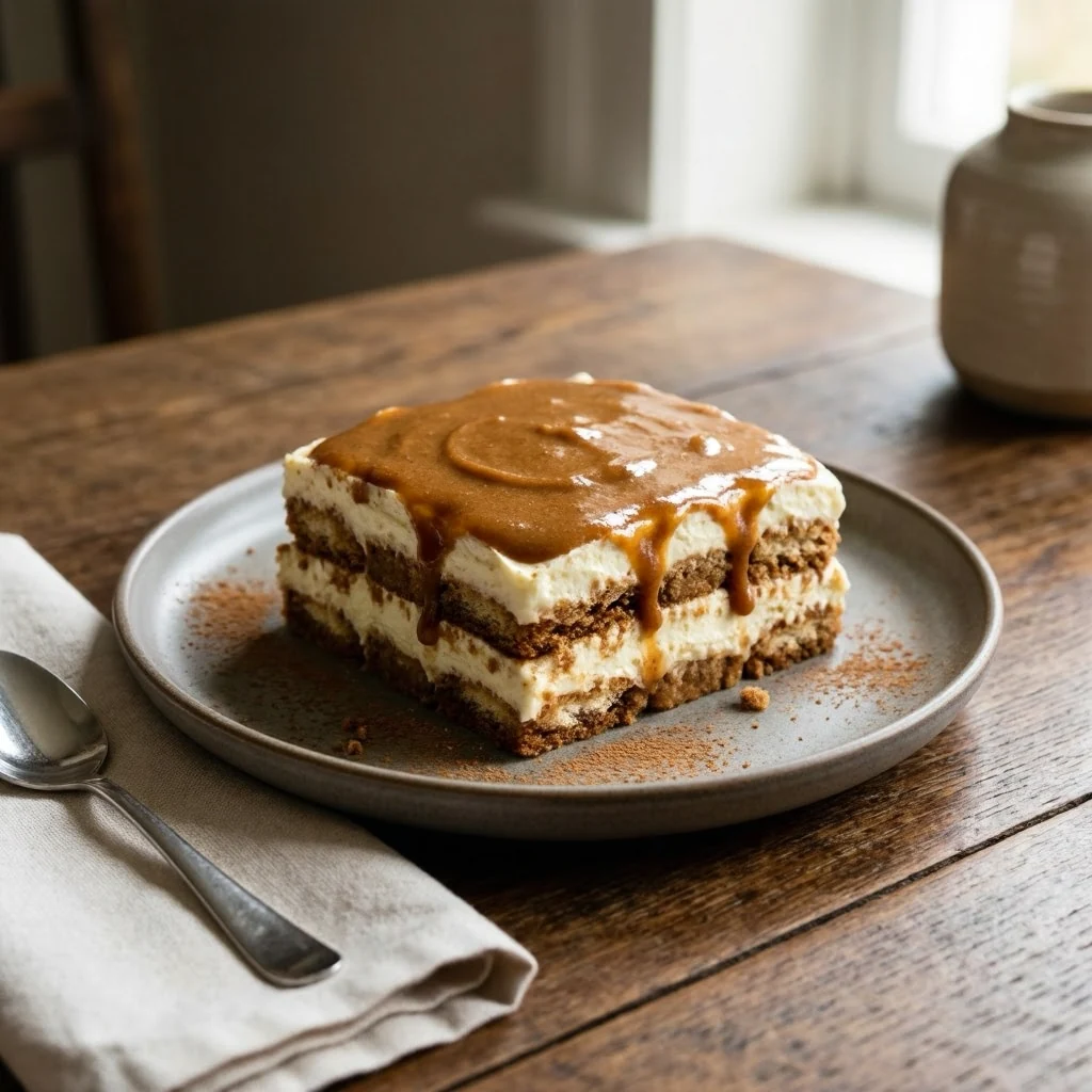 tiramisu crémeux aux spéculoos en verrine avec cacao